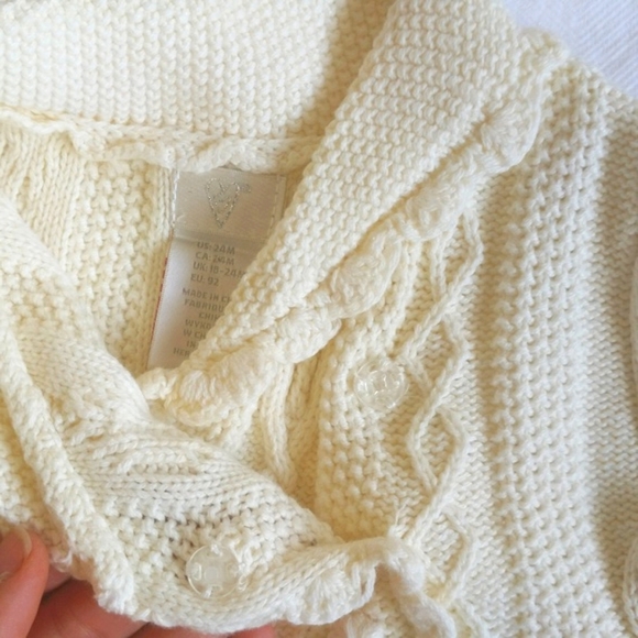 NEW shawl collar cable knit pastel fair isle sweater dress 24 months baby girl - Picture 4 of 8